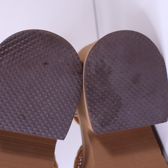 CLERGERIE Charline Platform Wedge Sandals Natural Raffia Strap Women's 39.5/ US9 - Picture 10 of 11